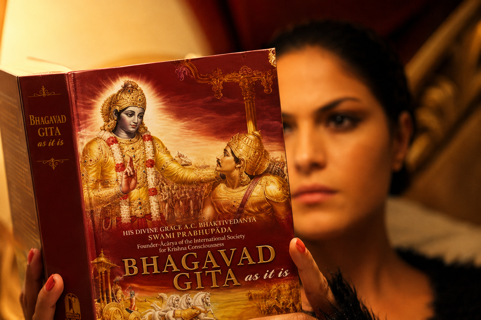 Students studying the Bhagavad Gita together